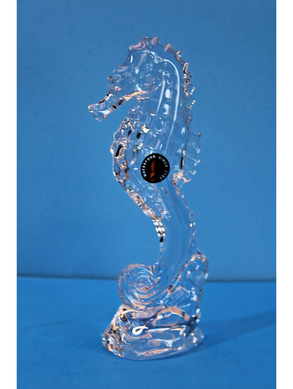 Vtg Waterford Crystal Seahorse Sculpture Figurine 7.25" Mint Orig. Sticker